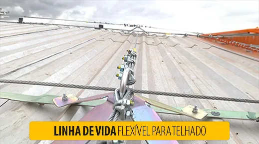 Linha de vida flexível para telhado