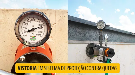 Vistoria em sistema de proteção contra queda